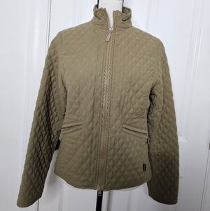 Barbour Quilted Utility Jacket in Khaki size 4